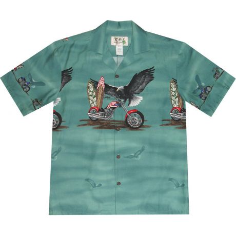 AL-446-Big and Tall Mens Eagle Hawaiian Shirt