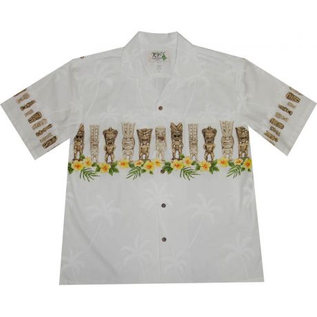 AL-451 W Tiki-Chest-Band-White-Hawaiian-shirt