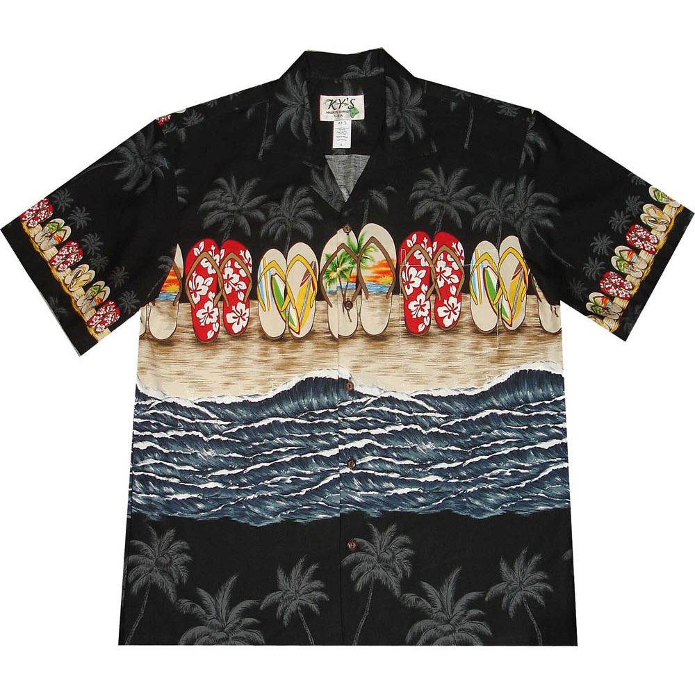 AL480 -Big and Tall Mens Hawaii Slipper Hawaiian Shirt