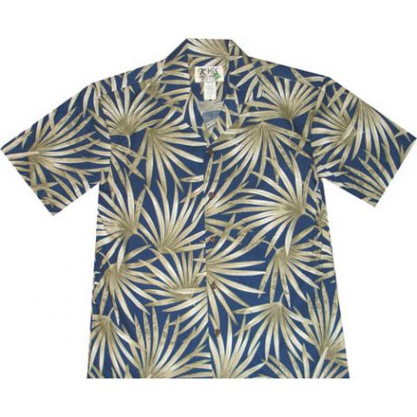AL-482NB- Palm Leaf Fever Navy Shirt
