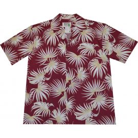 AL512R -Palm Leaf Red Aloha Shirt