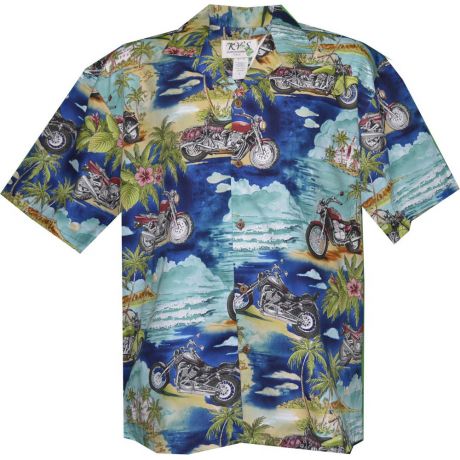 AL 542 BL  - Tantalus Motorcycle Aloha Shirt