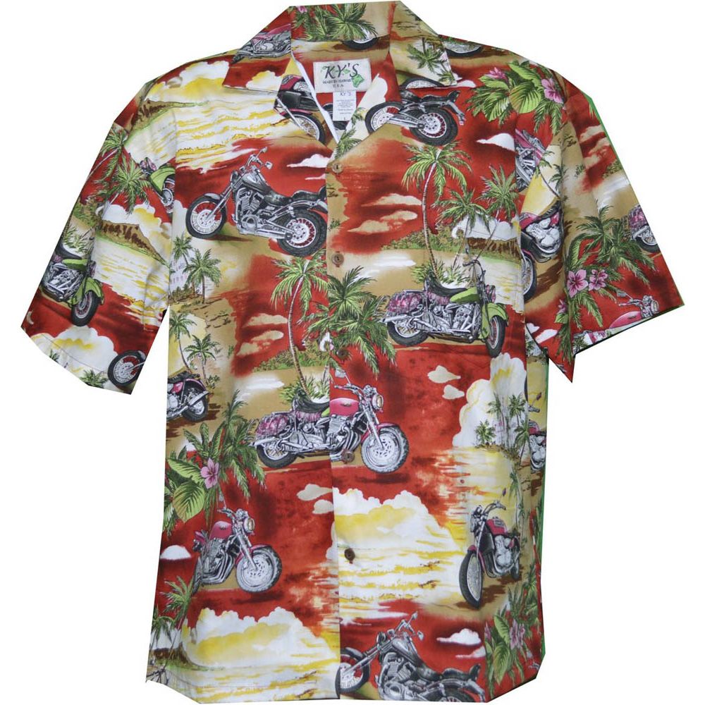 AL 542 R  - Tantalus Motorcycle  Aloha Shirt