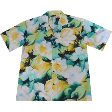 AL-827Y- Watercolor Hibiscus Aloha Shirt