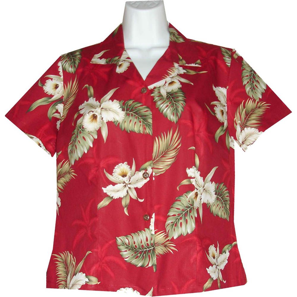 GAL-413R - Cotton WoMens Aloha Blouse Classic Orchid