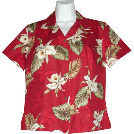 GAL-413R - Cotton WoMens Aloha Blouse Classic Orchid