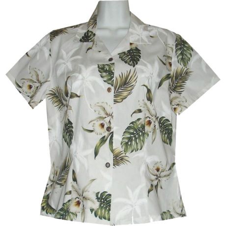 GAL-413W - Cotton WoMens Aloha Blouse Classic Orchid