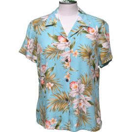 GAL-824G - Rayon WoMens Aloha Blouse  Classic Orchid