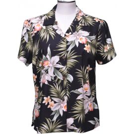 GAL-824B - Rayon WoMens Aloha Blouse  Classic Orchid