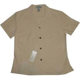 GAL-901 Y - Tropical Palm Silk WoMens Aloha Blouse