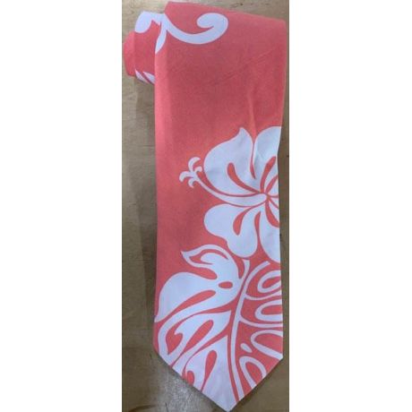 T-486 -  Classic Hibiscus Neck tie Hawaiian Print