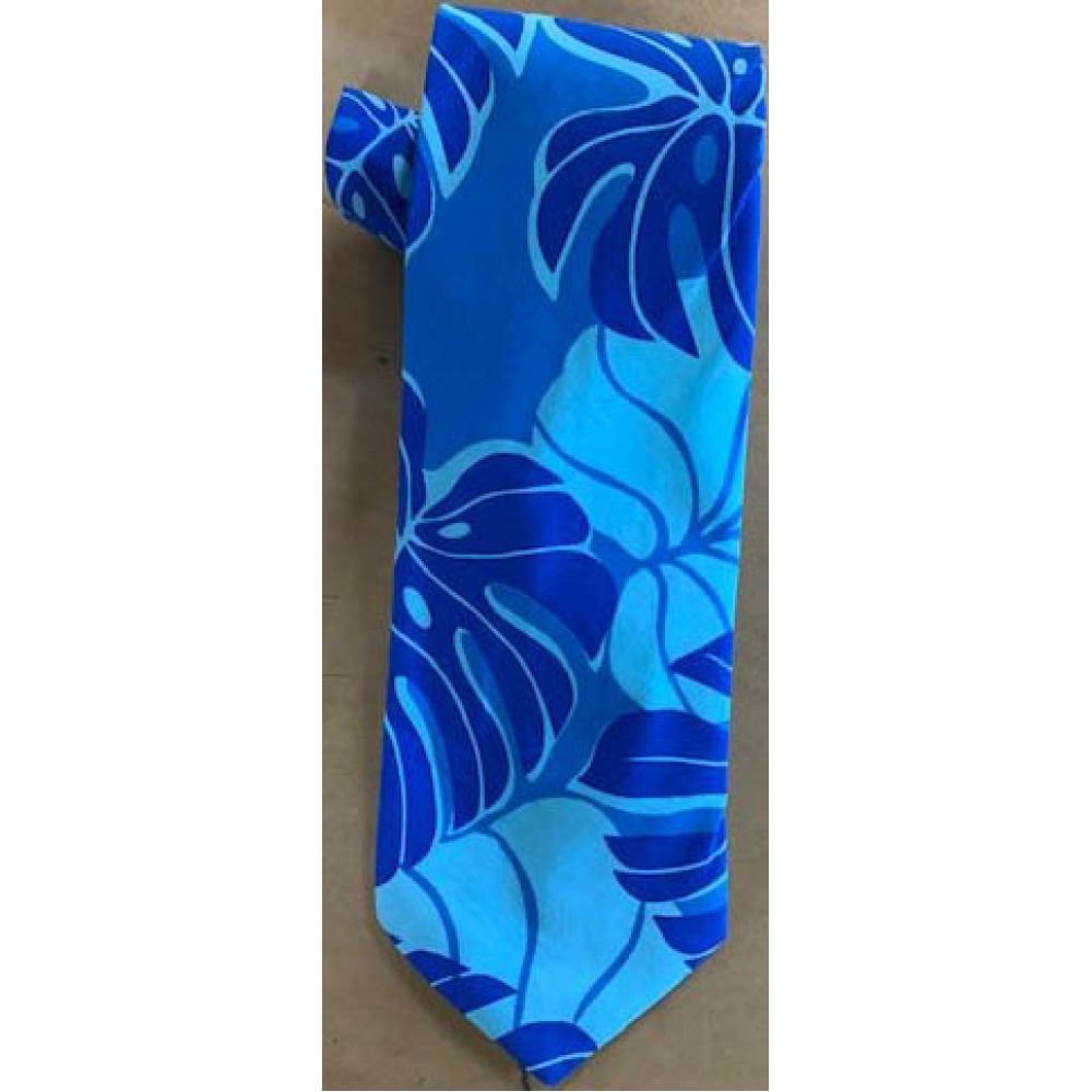 T-539 -  Monstera Deliciosa Neck tie Hawaiian Print