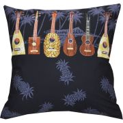 PL407B- Ukulele Black Pillow Case