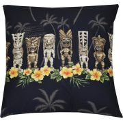 PL451B-Tiki Black Pillow Case