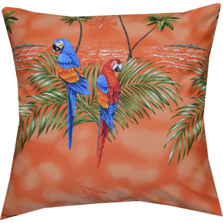 PL453 OR-Parrot-Island Orange Pillow Case