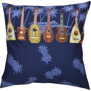PL407NB- Ukulele Black Pillow Case
