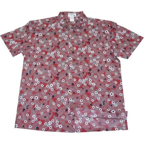ALS-531R- Wahiawa Tropical Red Slim Fit Hawaiian Shirt