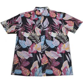 ALS-528B-Anthurium Slim Fit Shorts Sleeve Button Up Hawaiian Shi