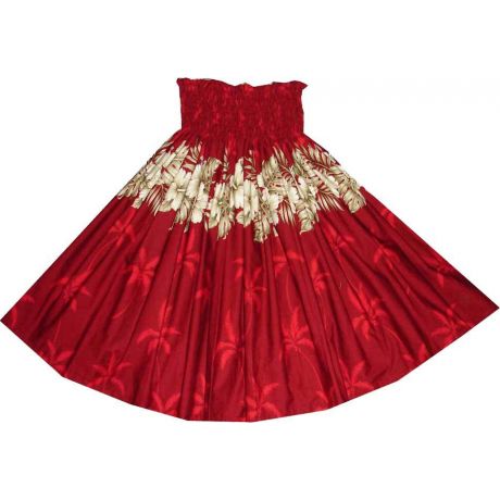 Vintage Hibiscus Red Pa'u Hawaiian Hula Skirt
