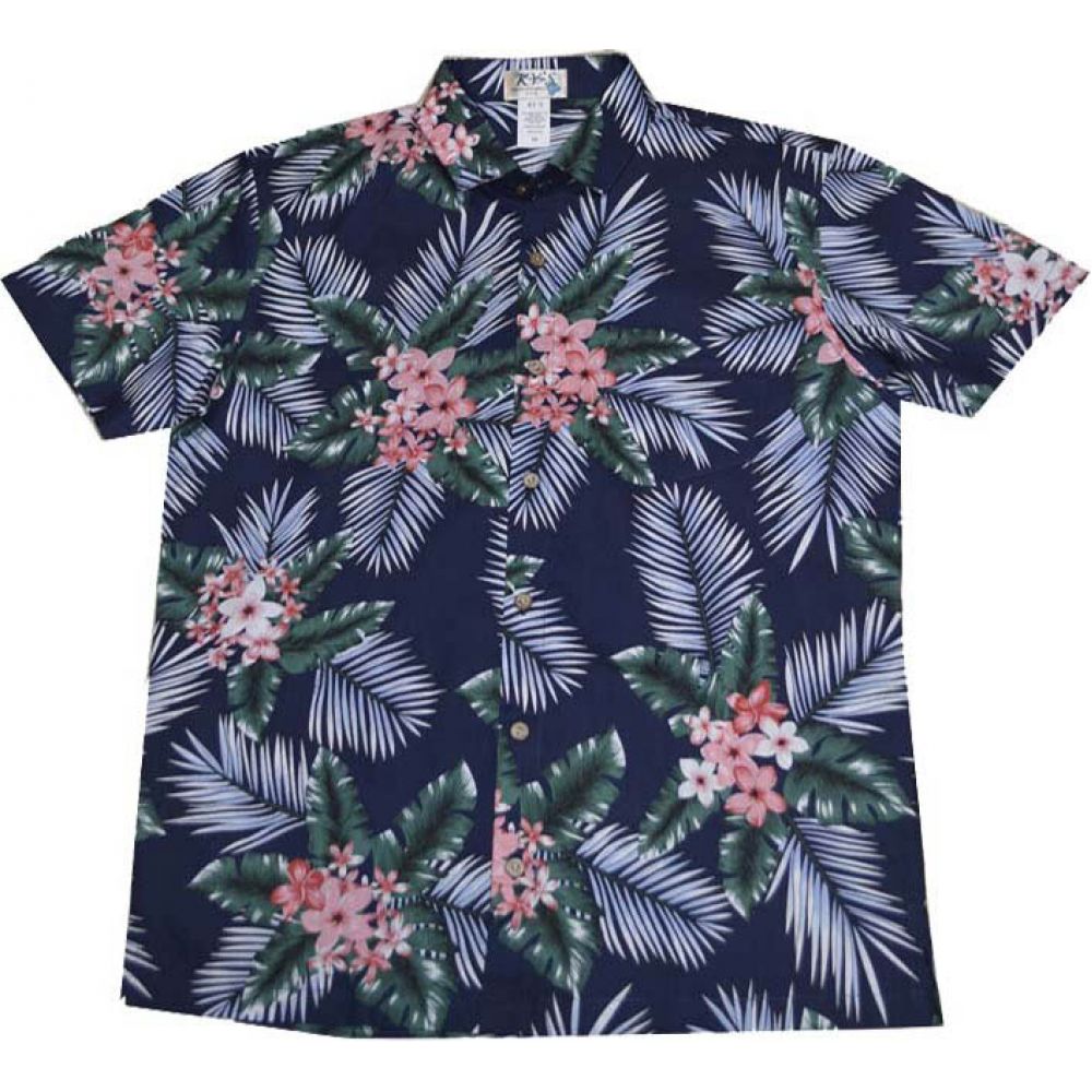 ALS-530NB -Plumeria Slim Fit Shorts Sleeve Button Up Hawaiian Sh