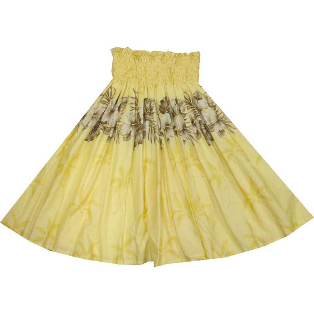 Vintage Hibiscus Yellow Pa'u Hawaiian Hula Skirt