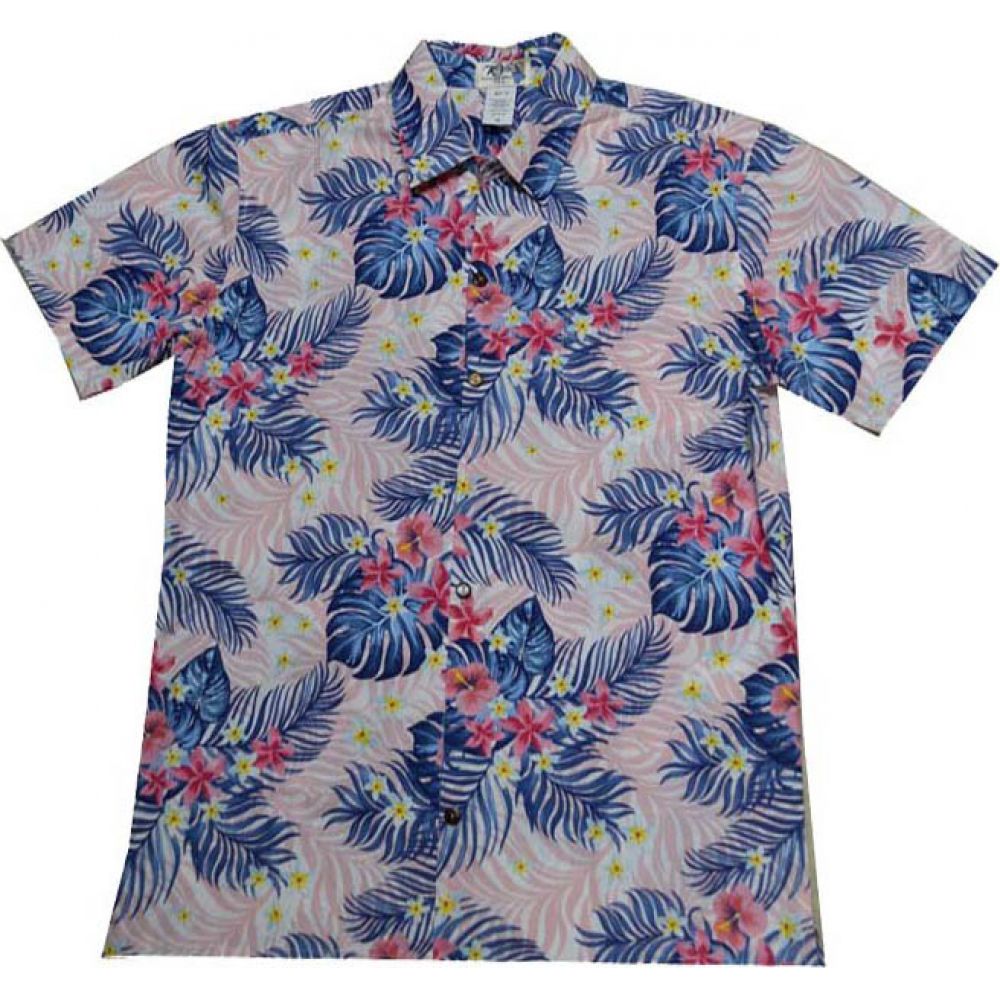 ALS-526- Tropical Prints Slim Fit Short Sleeve Button-Up Hawaiia