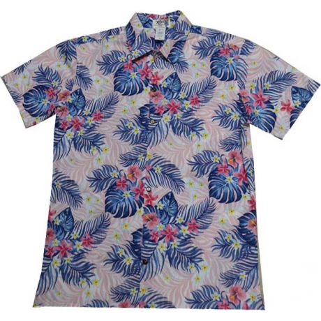 ALS-526- Tropical Prints Slim Fit Short Sleeve Button-Up Hawaiia