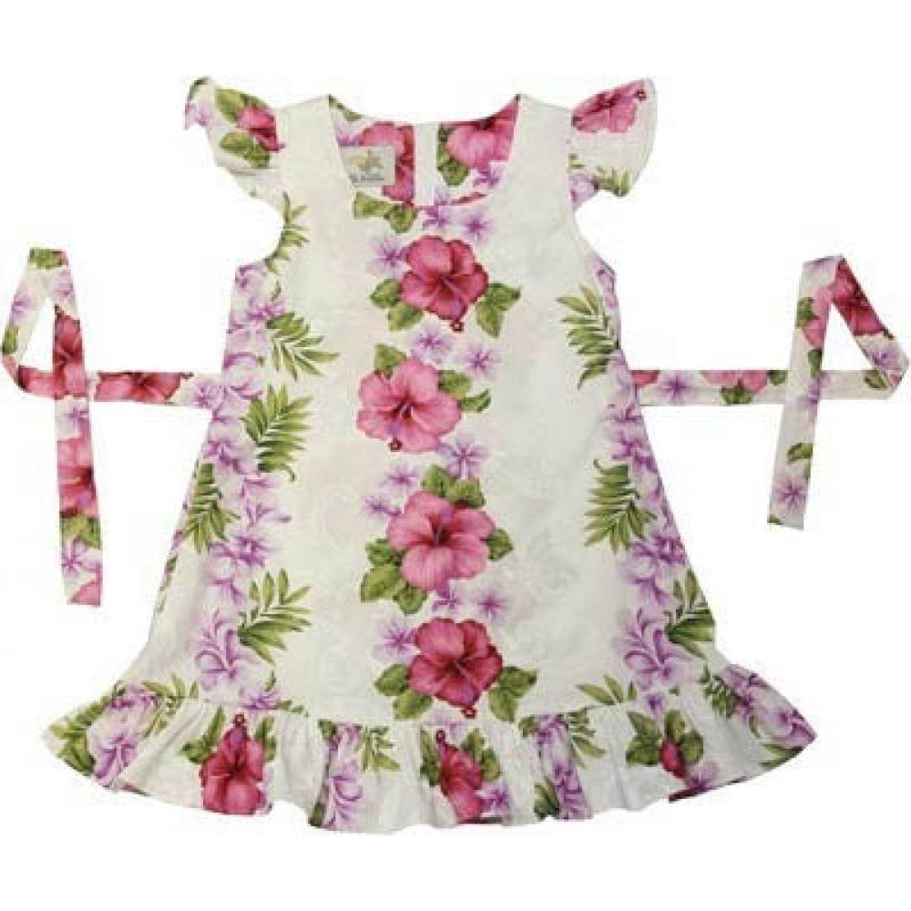 Girls Hawaii Dress Plumeria Panel