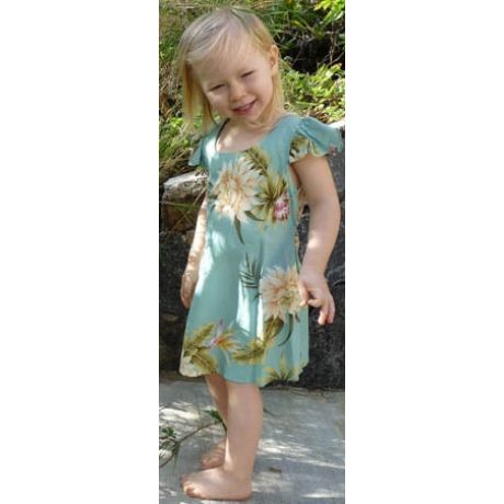 Girls Hawaiian Dress Ceres in Green