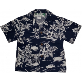 Boys Hawaiian Shirt Love Shack Navy