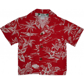 Boys Hawaiian Shirt Love Shack Red