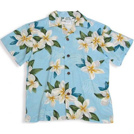 Two Palms Boys Shirt Plumeria Sky