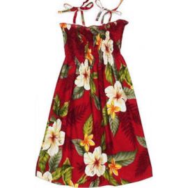 Girls Elastic Tube Top Dress Lelani Red