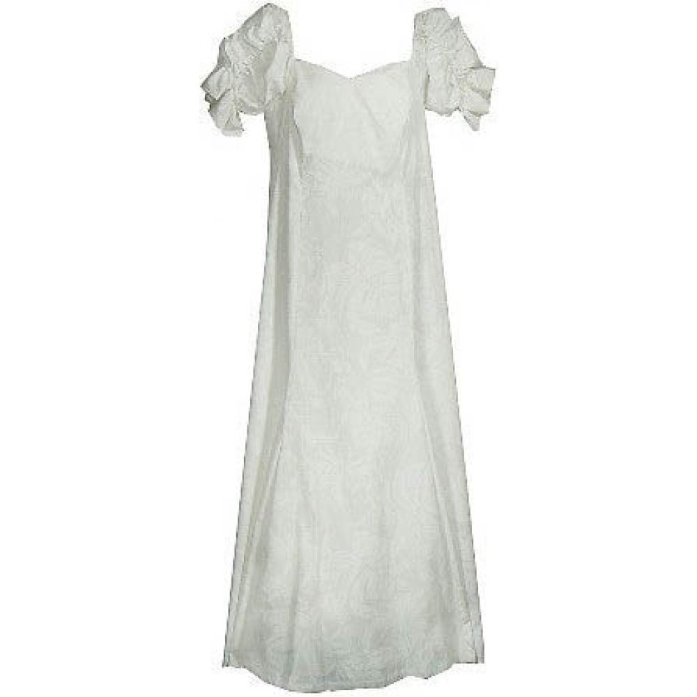 Long Hawaiian Dress Makapuu White 2003C