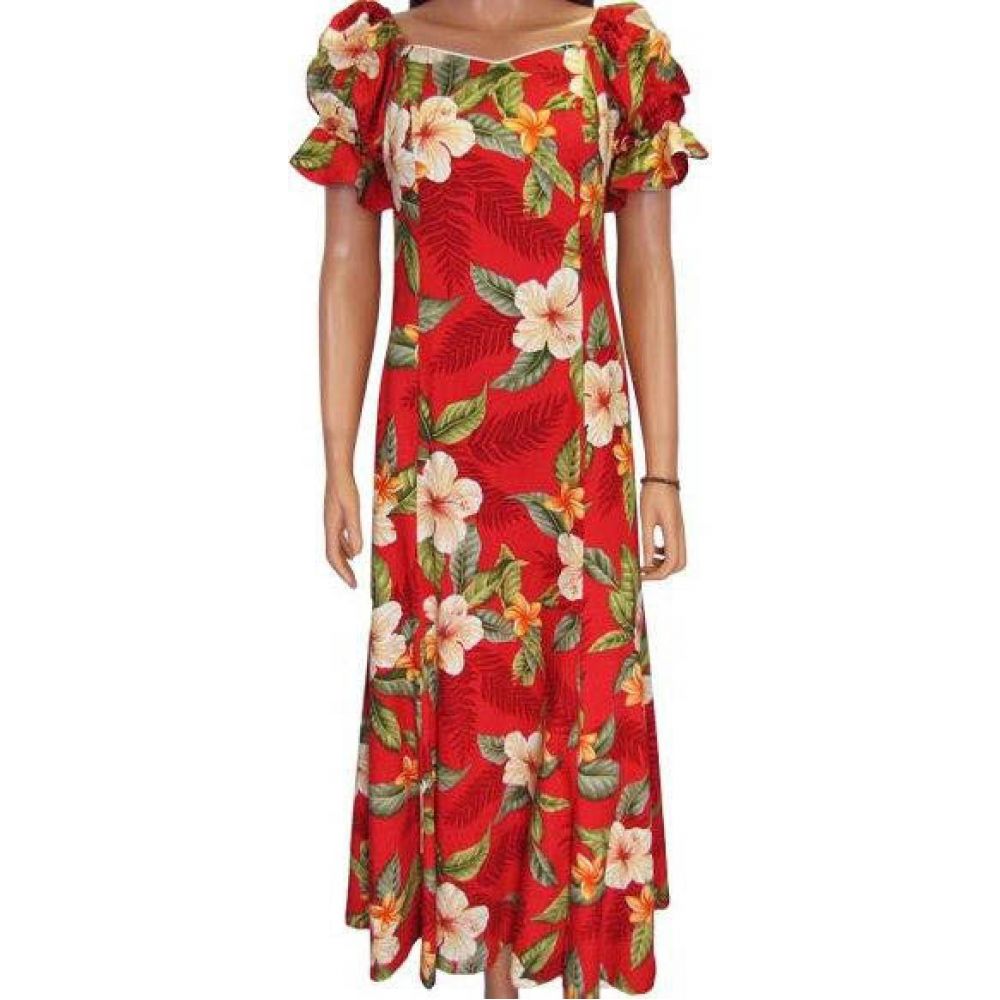 Elegant Hawaiian Dress Leilani in Red