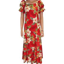 Elegant Hawaiian Dress Leilani in Red