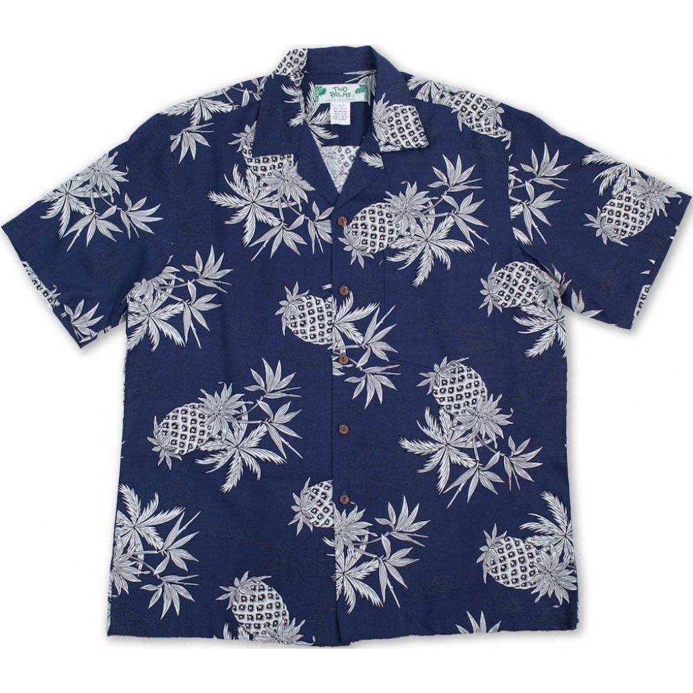 Hawaiian Shirt Pineapple Map Navy