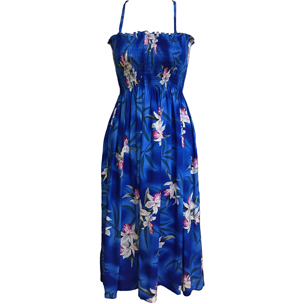 Tube Top Dress Midnight Orchid Blue