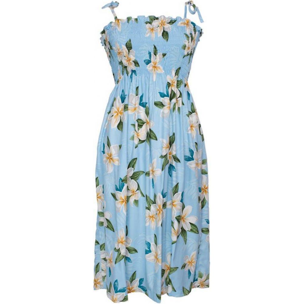 Tube Top Dress Plumeria Shower Blue