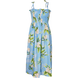 Tube Top Dress Orchid Fern Light Blue