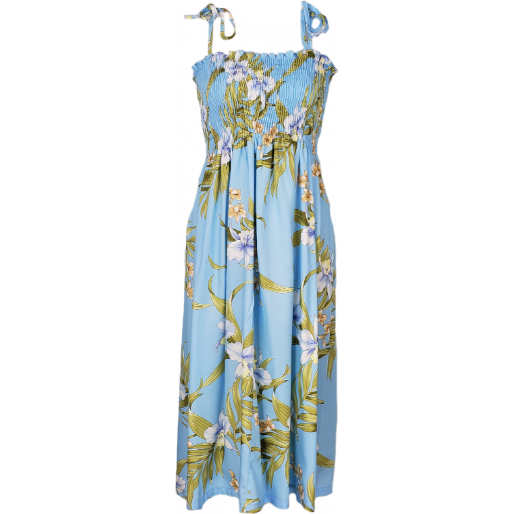 Tube Top Dress Pali Orchid Light Blue