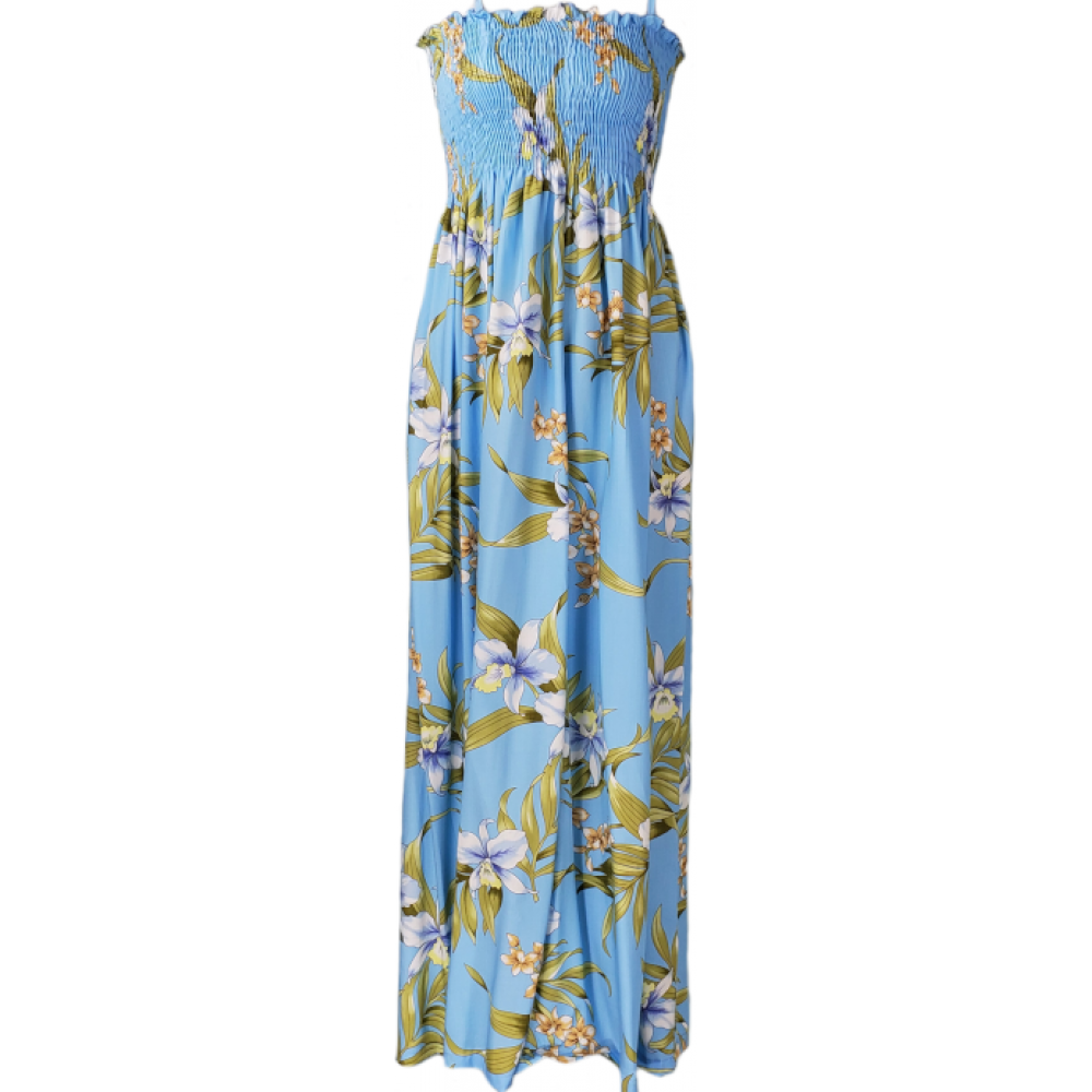 Tube Top Dress Pali Orchid Light Blue