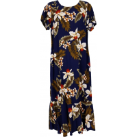Hawaiian Dress Hawaiian Orchid Navy 701-3R-HO-Navy