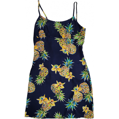 Short Dress 708R-Golden Pineapple Navy