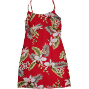Short Dress 708R-Hawaiian Orchid Red
