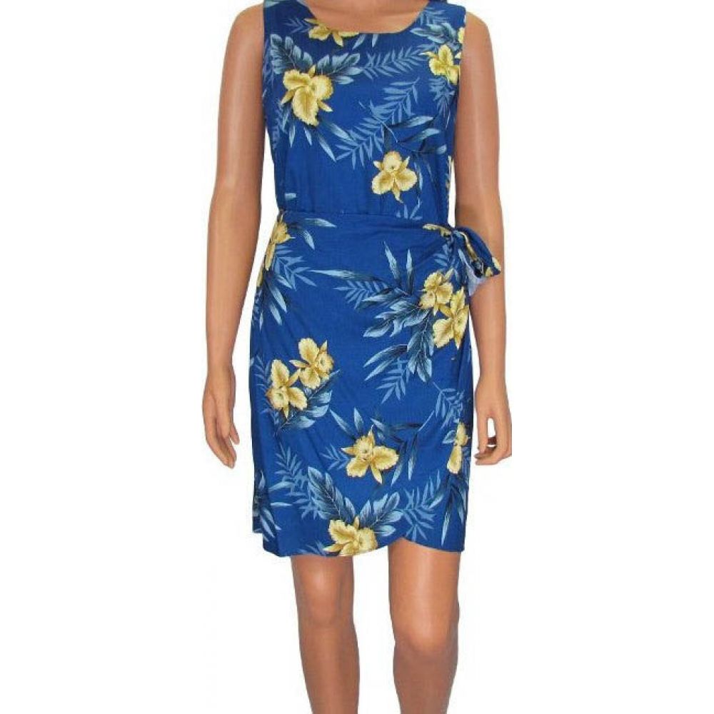 Two Palms Hawaiian Sarong Dress in Blue