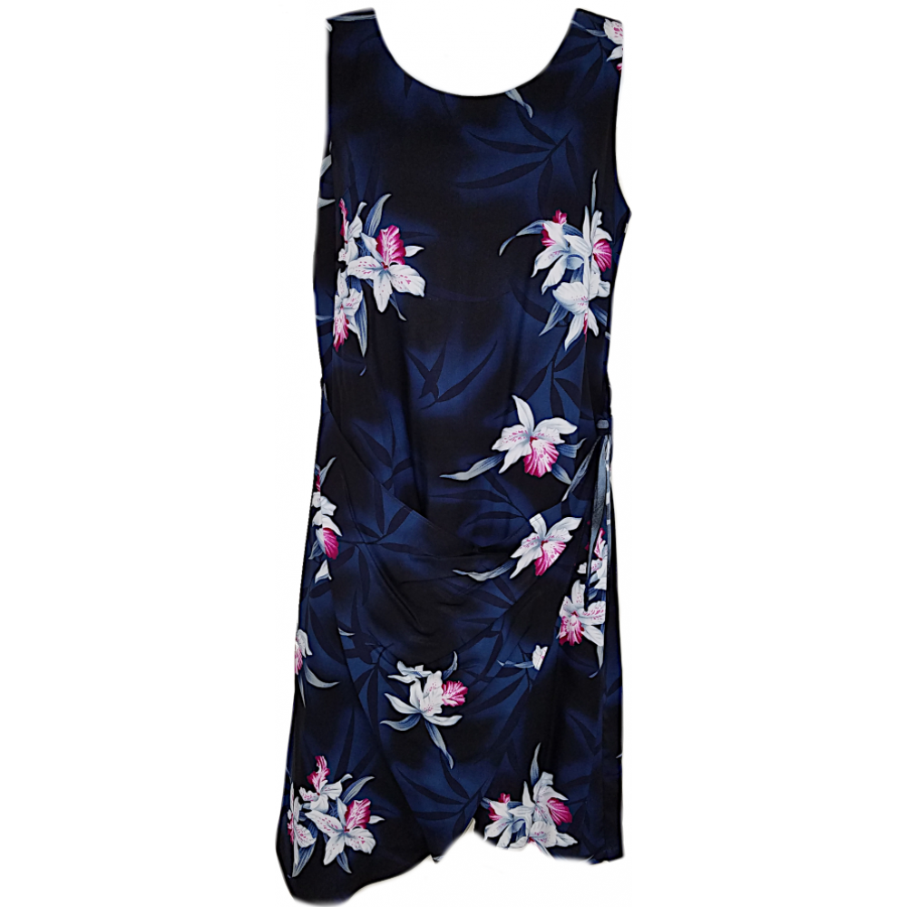 Two Palms Sarong Dress Midnight Orchid Black