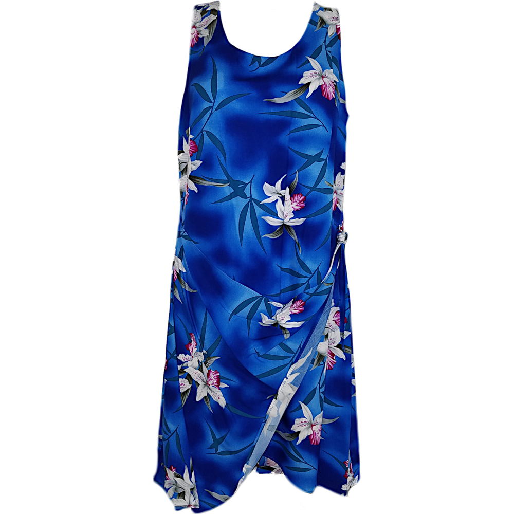 Two Palms Sarong Dress Midnight Orchid Blue