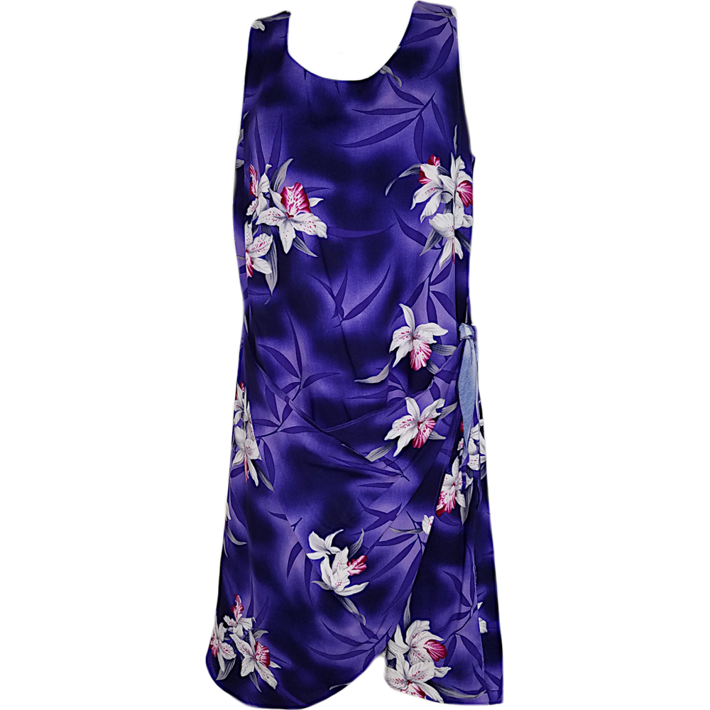 Two Palms Sarong Dress Midnight Orchid Purple