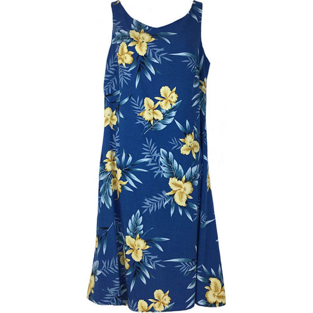 Short Tank Strap Hawaiian Dress Blue-902R